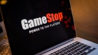 The GameStop Corp. logo on a laptop computer arranged in Hastings-On-Hudson, New York, U.S., on Friday, Jan. 29, 2021. GameStop Corp. advanced on Friday and was on track to recoup much of Thursdays $11 billion blow after Robinhood Markets Inc. and other brokerages eased trading restrictions on the video-game retailer. Photographer: Bloomberg/Bloomberg