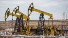 Oil pumping jacks, also known as "nodding donkeys"in a Rosneft Oil Co. oilfield near Sokolovka village, in the Udmurt Republic, Russia, on Friday, Nov. 20, 2020. The flaring coronavirus outbreak will be a key issue for OPEC+ when it meets at the end of the month to decide on whether to delay a planned easing of cuts early next year. Photographer: Andrey Rudakov/Bloomberg