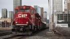 A Canadian Pacific Railway locomotive pulls a train in Calgary, Alberta, Canada, on Monday, March 22, 2021. Photographer: Alex Ramadan/Bloomberg