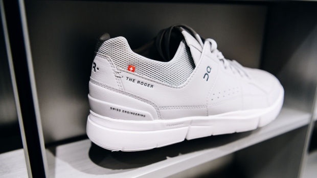 The "Roger" sneakers, named after Roger Federer, at the On flagship store in New York.