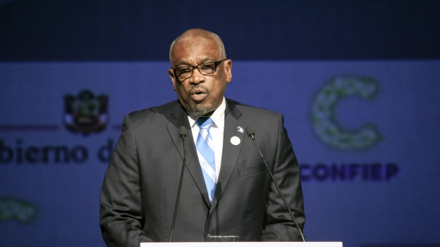 Hubert Minnis, Bahamas' prime minister, speaks during the CEO Summit of the Americas in Lima, Peru, on Friday, April 13, 2018. The conference brings together leading CEOs and heads of state from the Americas region to analyze opportunities to promote economic growth and investment.