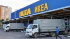 Trucks parked in the loading bay outside an Ikea AB store in Khimki, Russia, on Friday, July 2, 2020. High-frequency indicators show only mild deterioration in Russia's recovery so far, after months of surprisingly strong performance.
