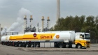 The Royal Dutch Shell Plc logo on fuel tanker trucks at the Shell Pernis refinery in Rotterdam, Netherlands, on Tuesday, April 27, 2021. Shell reports first quarter earnings on April 29. Photographer: Peter Boer/Bloomberg