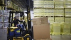 A worker operates a forklift at a warehouse in Charlotte, North Carolina. Photographer: Luke Sharrett/Bloomberg