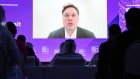 Elon Musk, chief executive officer of Tesla Inc., speaks via video link during the Qatar Economic Forum (QEF) in Doha, Qatar, on Tuesday, June 21, 2022. The second annual Qatar Economic Forum convenes global business leaders and heads of state to tackle some of the world's most pressing challenges, through the lens of the Middle East.