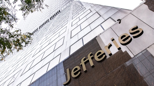 Signage outside the Jefferies Financial Group offices in New York.