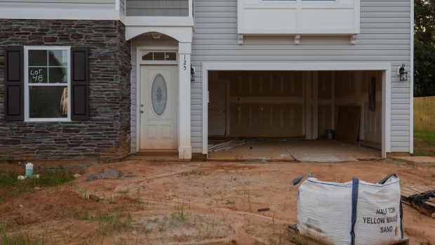 A home under construction in the Woodbridge subdivision in Sumter, South Carolina.