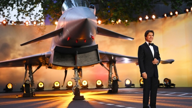 Tom Cruise attends the Royal Film Performance and UK Premiere of "Top Gun: Maverick" at Leicester Square in London on May 19.