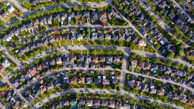 Residential homes stand in this aerial photograph taken above Burnaby, British Columbia, Canada, on Monday, June 3, 2019. The Canada Mortgage and Housing Corp. is scheduled to release housing starts figures on June 10. Photographer: SeongJoon Cho/Bloomberg