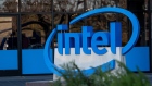 Signage at Intel headquarters in Santa Clara, California, U.S., on Wednesday, Jan. 20, 2021. Investors want to know if the world's largest chipmaker will outsource more production when Intel Corp. reports results Thursday.