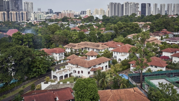 Private homes in the Tanglin area in Singapore, on Saturday, July 9, 2022. Singapore is scheduled to announce its second quarter advanced gross domestic product (GDP) estimate on July 14, 2022. Singapore is scheduled to release second quarter advance gross domestic product (GDP) estimates on July 14. Photographer: Lauryn Ishak/Bloomberg