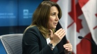 Carolyn Rogers speaks during a Bank of Canada news conference in Ottawa on April 13, 2022..