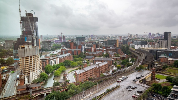 The skyline of central Manchester, U.K. Photographer: Anthony Devlin/Bloomberg