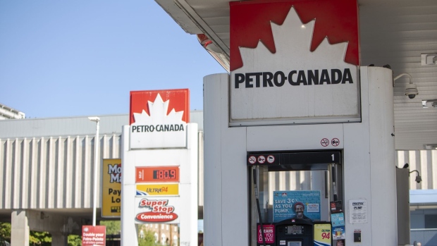 A Petro-Canada gas station in Toronto, Ontario, Canada, on Friday, July, 29, 2022. A strategic review led by activist investor Elliott Management may lead to a sale of Suncor's retail segment.