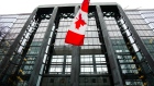 Bank of Canada building with flag