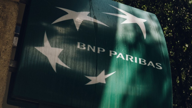 A logo on a BNP Paribas SA bank branch in Marseille, France, on Tuesday, July 27, 2021. BNP reports half year earnings on July 30.