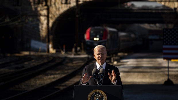 Biden speaks during an event in Baltimore, Maryland, on Jan. 30. Photographer: Al Drago/Bloomberg  