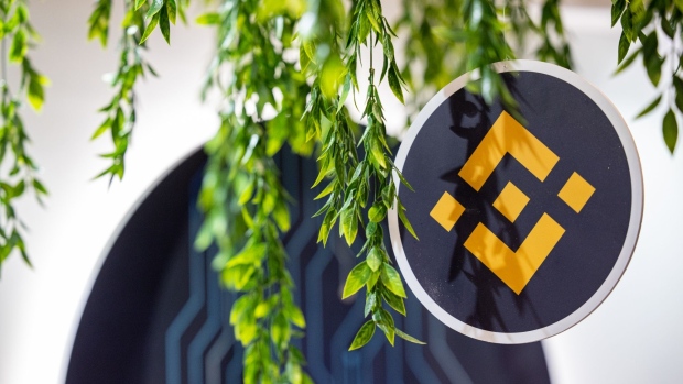 The logo for Binance Coin stands on display during the Dubai Crypto Expo at the Festival Arena in Dubai, United Arab Emirates, on Wednesday, Oct. 5, 2022. An already bad year for cryptocurrencies took another turn for the worse after a $568 million hack affecting Binance Coin became the latest in a string of security incidents to buffet digital assets.