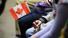 Canadian flag at a citizenship ceremony