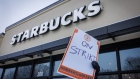 Starbucks worker on strike