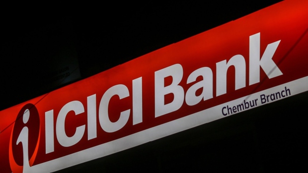 Signage of ICICI Bank Ltd. branch in Mumbai, India, on Monday, Oct. 17, 2022. ICICI Bank will announce its second quarter results on Oct. 22, 2022.