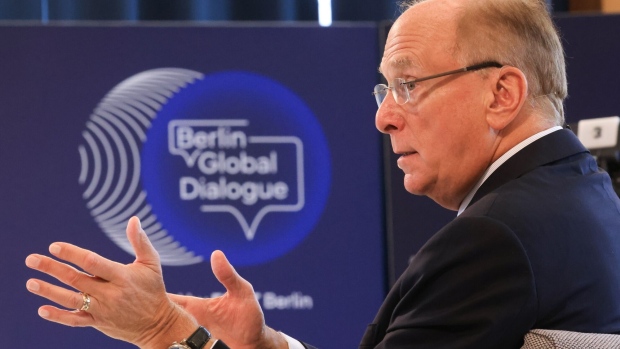 Larry Fink during the Berlin Global Dialogue on Sept. 29. Photographer: Krisztian Bocsi/Bloomberg
