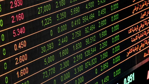 Numbers on a stock board