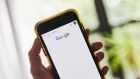 The Alphabet Inc. Google search page is displayed on a smartphone in an arranged photograph taken in the Brooklyn Borough of New York, U.S., on Friday, July 24, 2020. Alphabet Inc. is scheduled to release earnings figures on July 30.