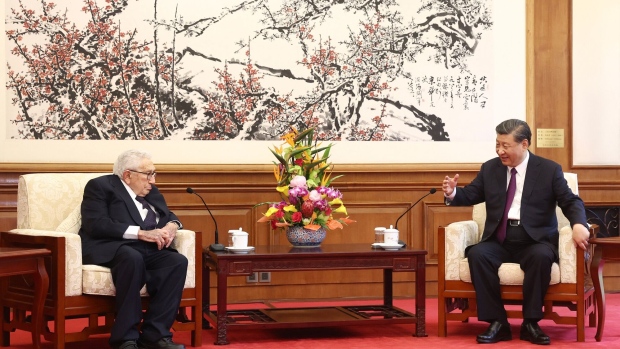 Henry Kissinger with Xi Jinping in Beijing on July 20. Source: AFP/Getty Images