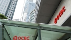 Signage for Oversea-Chinese Banking Corp. (OCBC) in Singapore, on Monday, July 31, 2023. OCBC is scheduled to report earnings results on Aug. 4. Photographer: Lionel Ng/Bloomberg