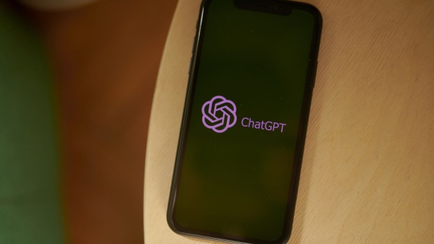 The ChatGPT logo on a smartphone arranged in the Brooklyn borough of New York, US, on Thursday, March 9, 2023. ChatGPT has made writing computer code and cheating on homework easier. Soon, it could make email scams a cinch. That's the warning from Darktrace Plc, the British cybersecurity firm. Photographer: Gabby Jones/Bloomberg