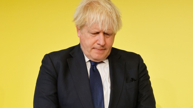 Boris Johnson, former UK prime minister, during an event on the sidelines of day three of the World Economic Forum (WEF) in Davos, Switzerland, on Thursday, Jan. 19, 2023. The annual Davos gathering of political leaders, top executives and celebrities runs from January 16 to 20.
