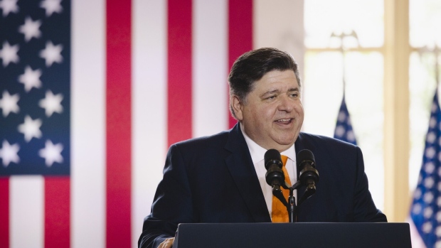 J.B. Pritzker, governor of Illinois, speaks during an event with US President Joe Biden, not pictured, at the Old Post Office in Chicago, Illinois, US, on Wednesday, June 28, 2023. Biden delivered what the White House called a major address to outline the theory and practice of "Bidenomics," the clearest sign yet that Biden plans to put the economy at the center of his campaign for a second term.