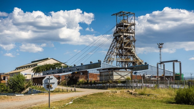 <p>The Impala Platinum shaft 1 mine tower in Rustenburg, South Africa.</p>
