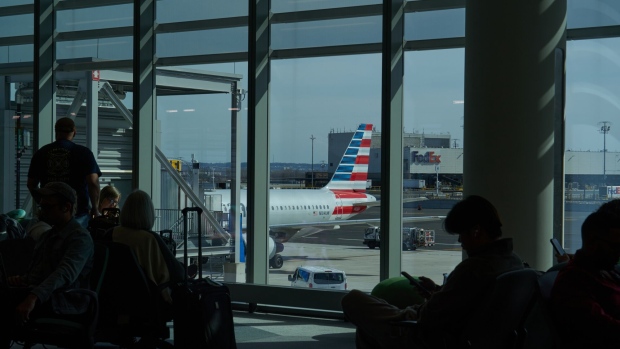 <p>An American Airlines passenger aircraft at Newark Liberty International Airport (EWR) in Newark, New Jersey.</p>