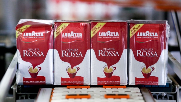 Packets of Lavazza Qualita Rossa blended ground coffee. Photographer: Alessia Pierdomenico/Bloomberg