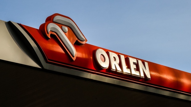 The Orlen logo. Photographer: Dominika Zarzycka/SOPA Images/LightRocket/Getty Images