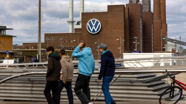 The Volkswagen AG headquarters and auto plant in Wolfsburg, Germany, on Thursday, March 14, 2024. VW wants European regulators to walk back emissions targets that are set to kick in next year and expose Germany’s biggest carmaker to hefty fines. Photographer: Krisztian Bocsi/Bloomberg