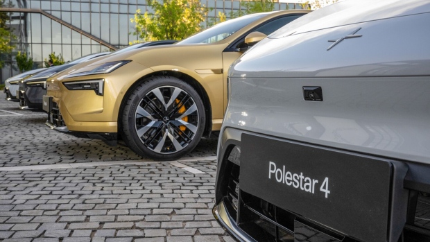 A Polestar Model 4 plug-in SUV on display in Beijing, China, on Tuesday, April 23, 2024. Polestar unveiled a smartphone mobile device that will run on an operating system adapted from Xingji Meizu's Flyme Auto that can connect seamlessly with Polestar's EVs. Source:  /Bloomberg