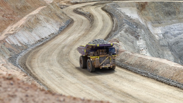 A dump truck transporting mined materials at the Mount Holland lithium mine in Southern Cross, Western Australia, on Thursday, March 7, 2024. The Covalent joint venture between Sociedad Quimica y Minera de Chile SA (SQM) and Wesfarmers Ltd. officially started an Australian production complex that's ramping up despite a global glut of the battery material. Photographer: Philip Gostelow/Bloomberg