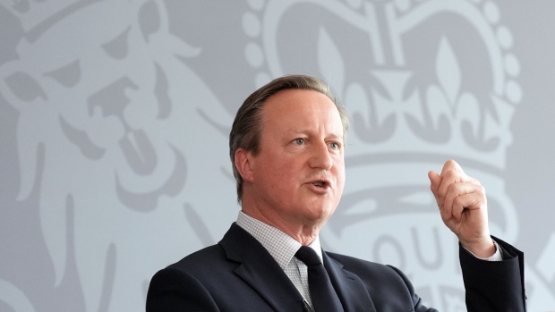 <p>David Cameron at the National Cyber Security Centre in London, on May 9. </p>