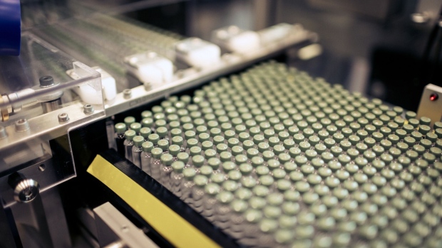 Vials on the Wegovy line at the Novo Nordisk A/S production facilities in Hillerod, Denmark.