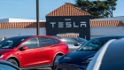 <p>Vehicles at a Tesla store in Colma, California.</p>