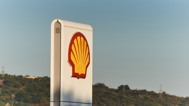 A logo outside a Shell Plc gas station in Pretoria, South Africa, on Thursday, May 9, 2024. Shell plans to divest from its fuel-supply businesses in South Africa, a process set in motion years ago when it shut the biggest oil refinery in the country. Photographer: Waldo Swiegers/Bloomberg