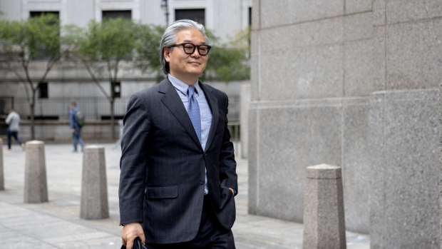 Bill Hwang exits court in New York on June 10.