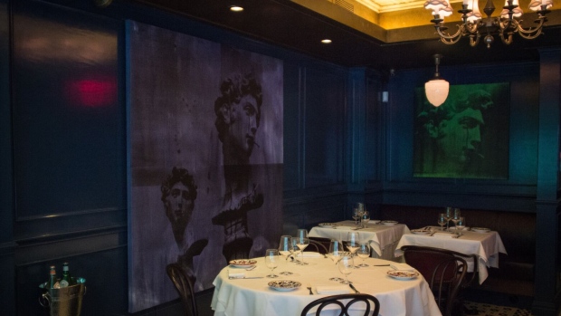 The dining room of Carbone restaurant in New York. Photographer: Philip Lewis/Bloomberg