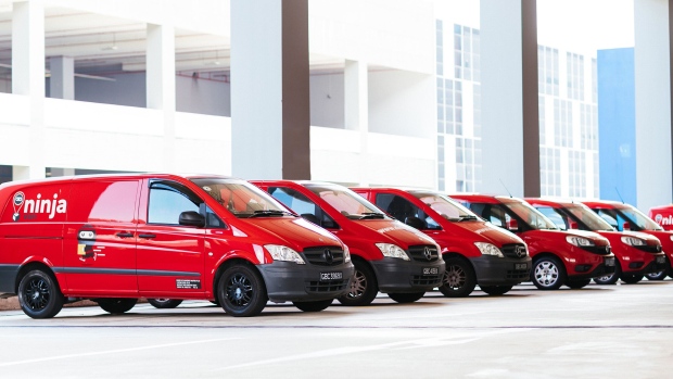 A fleet of Ninja Van's vans in Singapore. Source: handout/Source: Ninja Van