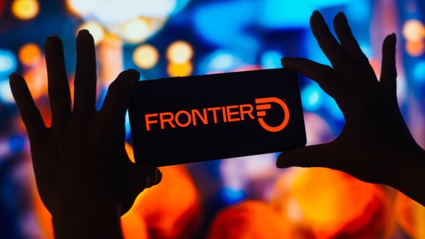 BRAZIL - 2022/10/20: In this photo illustration, the Frontier Communications Parent, Inc. logo is displayed on a smartphone screen. (Photo Illustration by Rafael Henrique/SOPA Images/LightRocket via Getty Images)