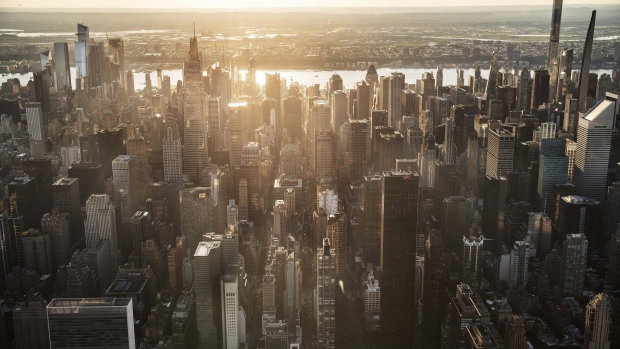 <p>Buildings in the Manhattan skyline in New York.</p>
