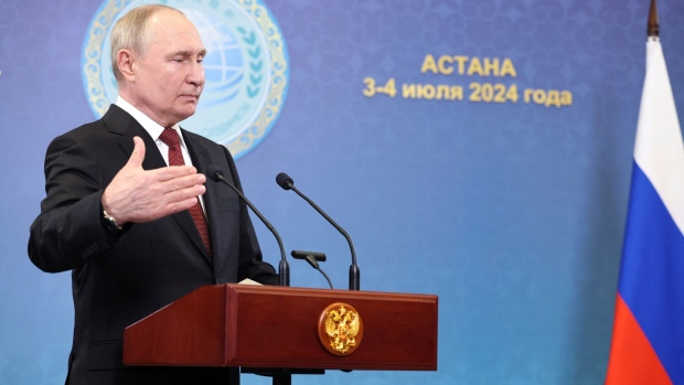Vladimir Putin in Astana on July 4. Photographer: Sergei Savostyanov/AFP/Getty Images
